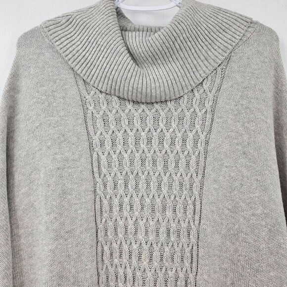 Cabi Cowl Neck Poncho Sweater Gray Women’s Size S Relaxed Fit Minimalist Fall - Picture 5 of 14
